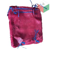 Raschel zsák 27x39 piros, füles BÁLA