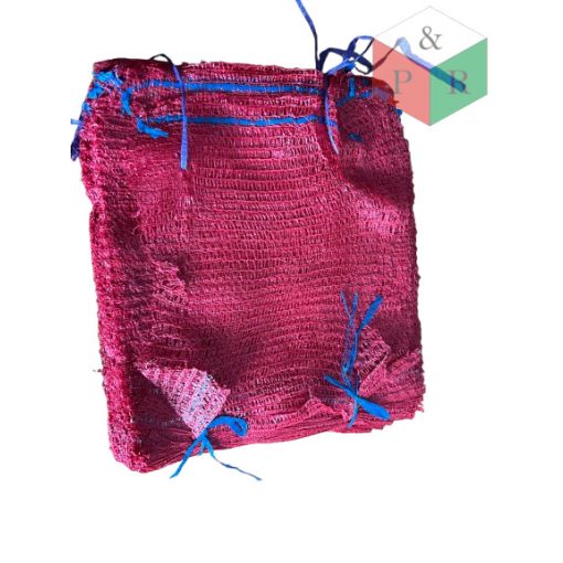 Raschel zsák 27x39 piros, füles BÁLA